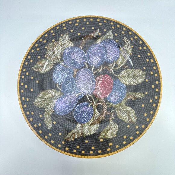 sasaki fruit mosaic salad dessert plates by stephen dweck set of 4 9 1/4 inches - Picture 3 of 6